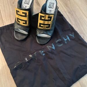 Givenchy Black and Gold Women's Shoes